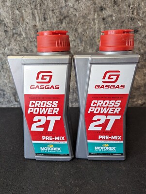  2 New  GasGas Motorex Cross Power 2T Pre Mix Offroad Motorcycle Oil 1 Liter