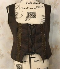 RUBIE  S One Size Brown Polyester Black Suede Leather Lace Up Front Medieval Vest