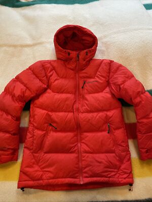 Mens Eddie Bauer First Ascent Stormdown 800 Hooded Jacket Red