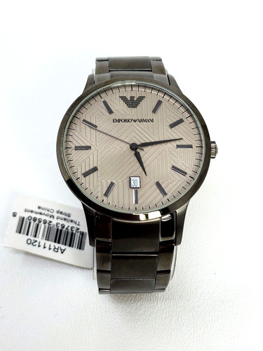Emporio Armani Men's Gunmetal Stainless Steel Bracelet Watch 43mm