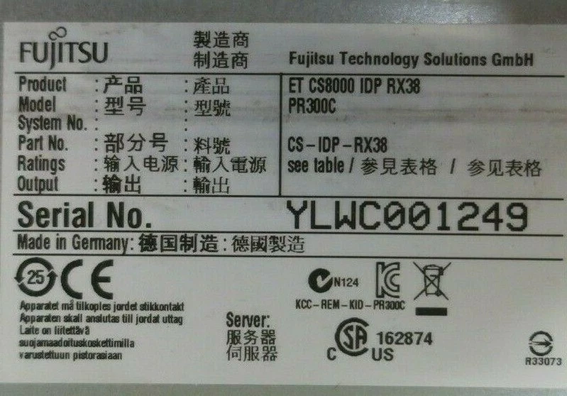 Fujitsu Primergy RX300 S8 Quad-Core E5-2637v2 3.5GHz 64GB Ram 4-Bay 2U Server - Image 2 of 2