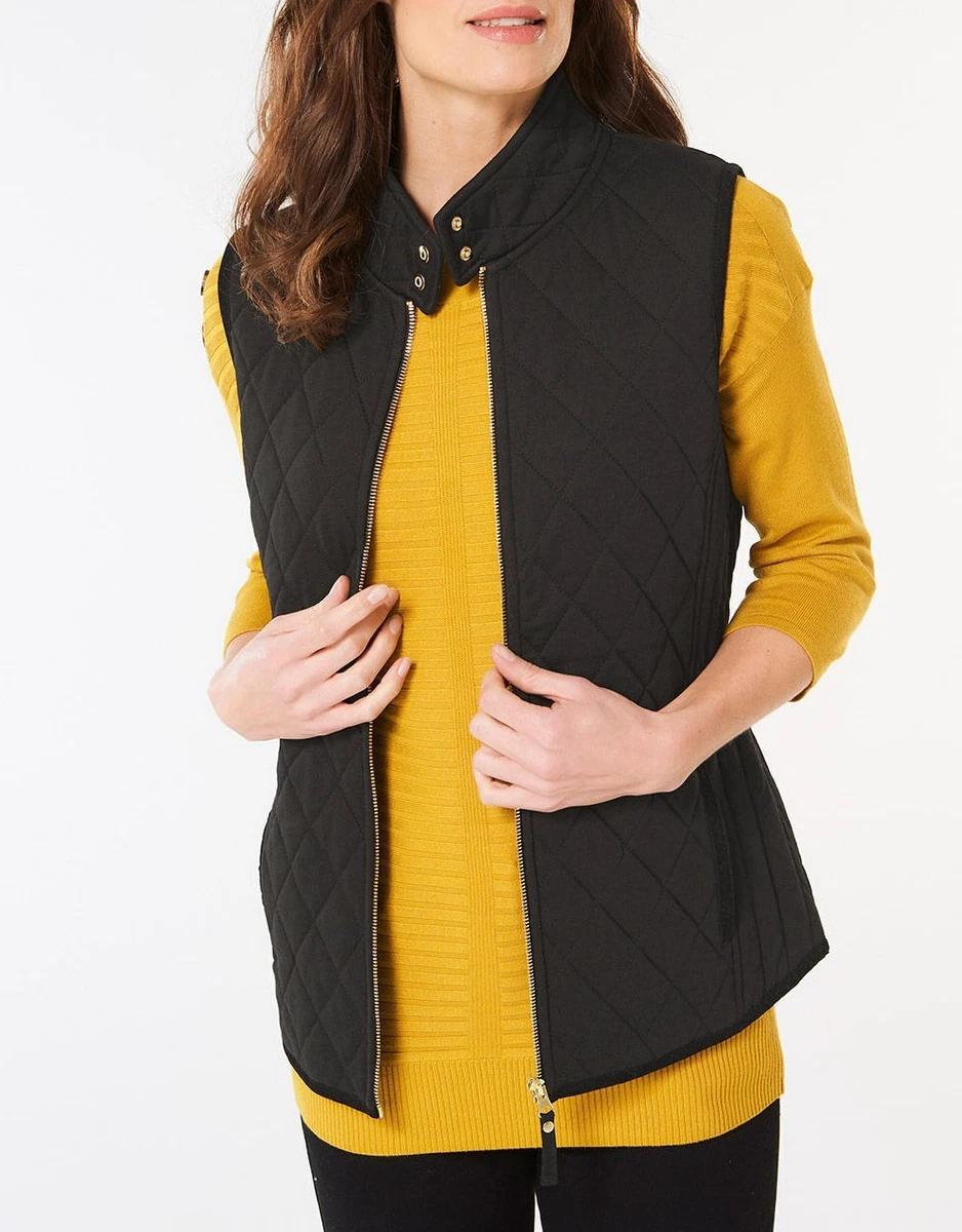 Ex Bon Marche Quilted Cotton Blend Gilet Sleeveless Jacket eBay