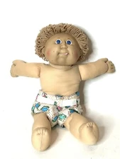 Vintage Cabbage Patch Dimple Wheat Hair Blue Eyes Tongue Dimples Original Diaper