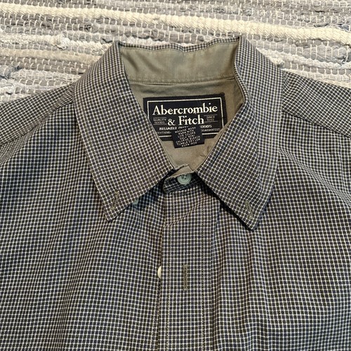 Men’s Abercrombie & Fitch Shirt L Green Plaid Button Down Long Sleeve - Picture 4 of 8
