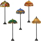 Tiffany Style Stained Glass Floor Lamps– Handcrafted Vintage Home for Bedroom