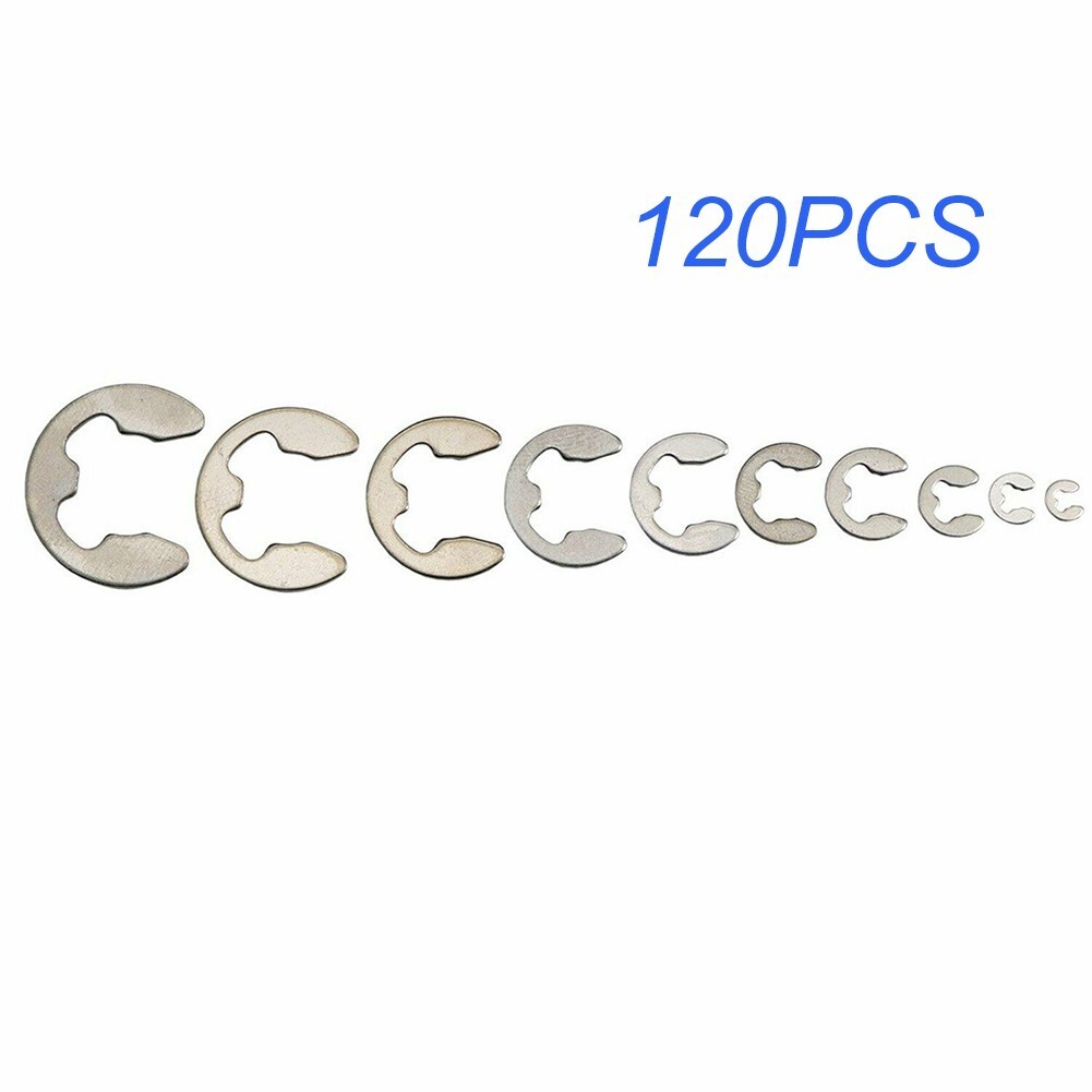 Heavy Duty Stainless Steel E Clips Assortment Set 120pcs Assorted Sizes