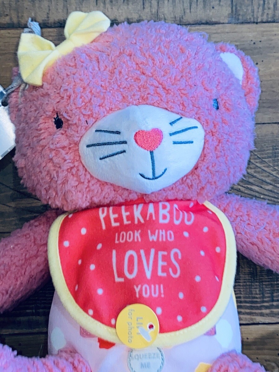 NWT Hallmark Kitty Cat Pink Peekaboo Who Loves You Recordable - Main Image