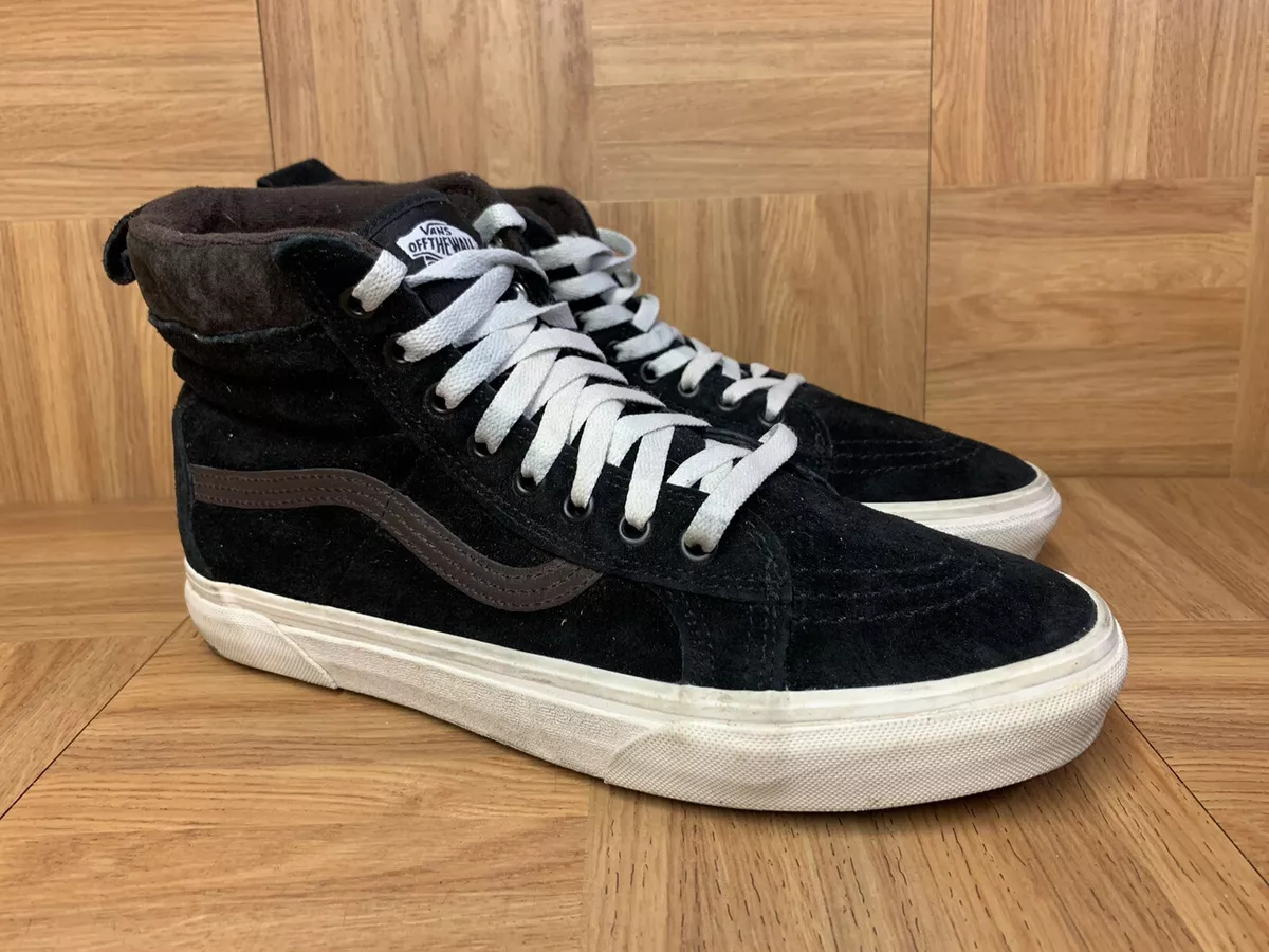 Vans SK8-Hi suede trainers in black white