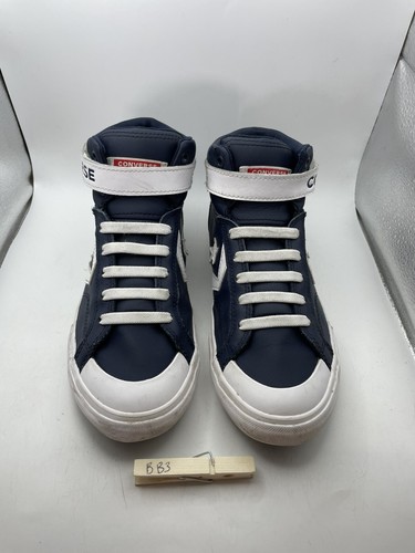 Converse Pro Blaze Strap Leather High Tops Youth 5 Navy 670508C Lace up - Picture 3 of 10