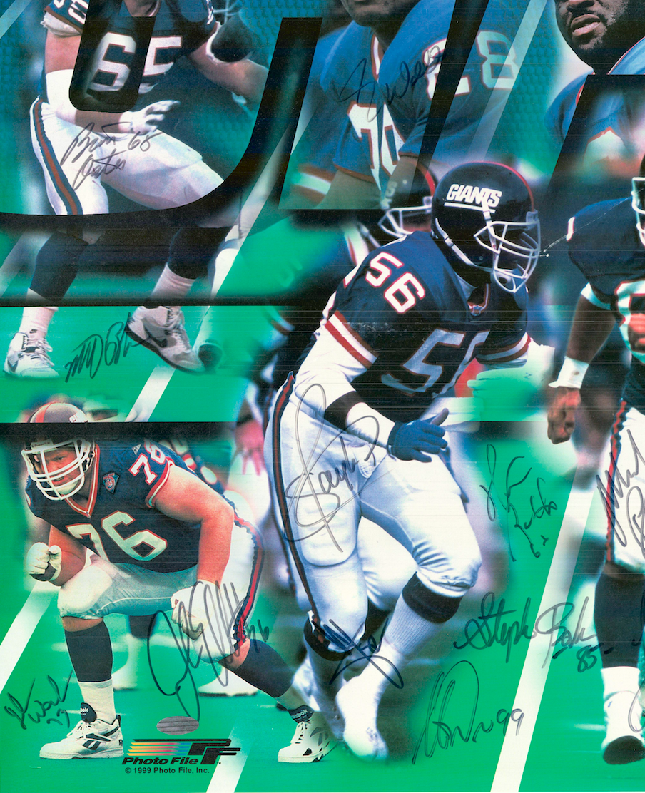 Super Bowl XXV 1991 New York Giants Team Autographed Signed Poster