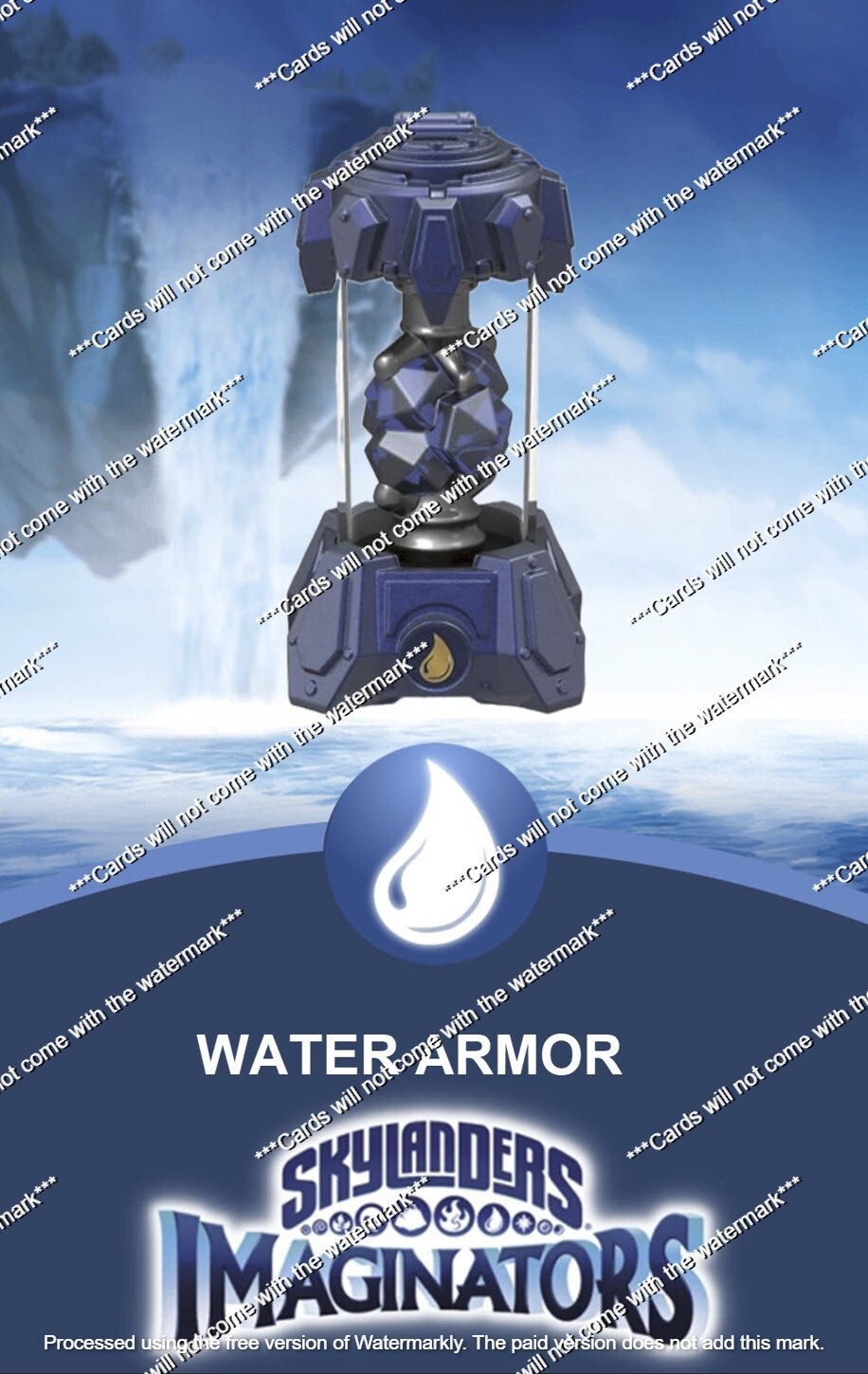 Skylanders Imaginators Water Armor Creation Crystal  NFC Card FACTORY RESET