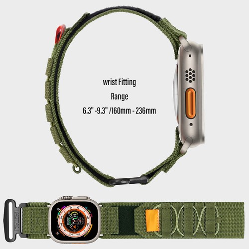 Rugged Military Nylon Strap Band For Apple Watch Ultra 2 Series 10 9 8 7 6 5 4 3 - Picture 3 of 17