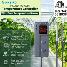 Inkbird ITC-608T Temperature Controller Thermostat Dual Outlets 12 Period Time 
