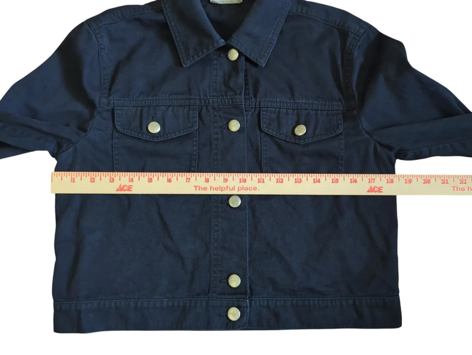 Max Mara Weekend Denim Jacket Womens US 8 42 IT Jean Cotton Cropped Dark Blue - Image 3 of 4