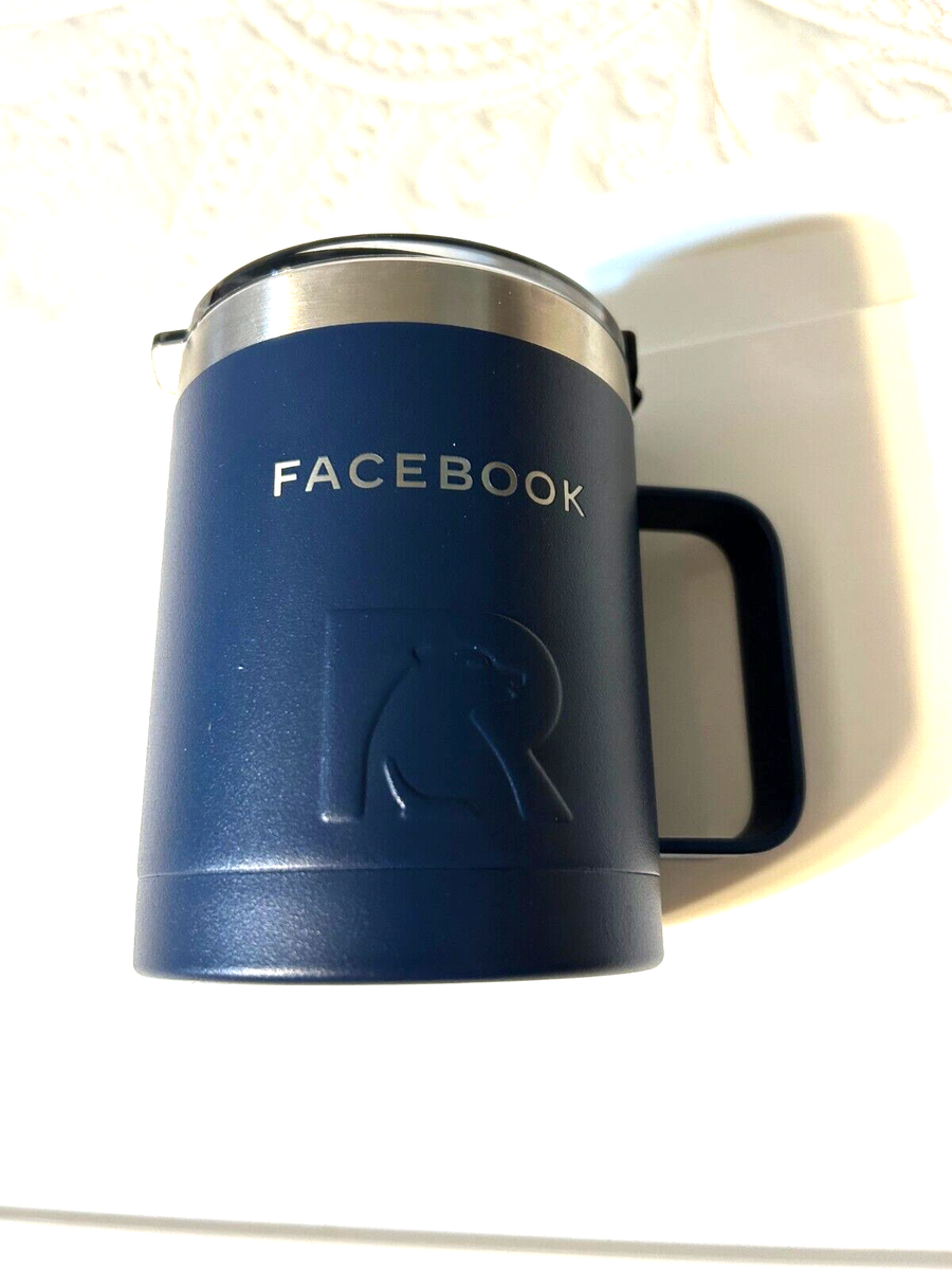 RTIC Blue FACEBOOK Coffee Cup 12oz Dbl Wall Vacuumed Insulated Spill Proof  Lid. | eBay