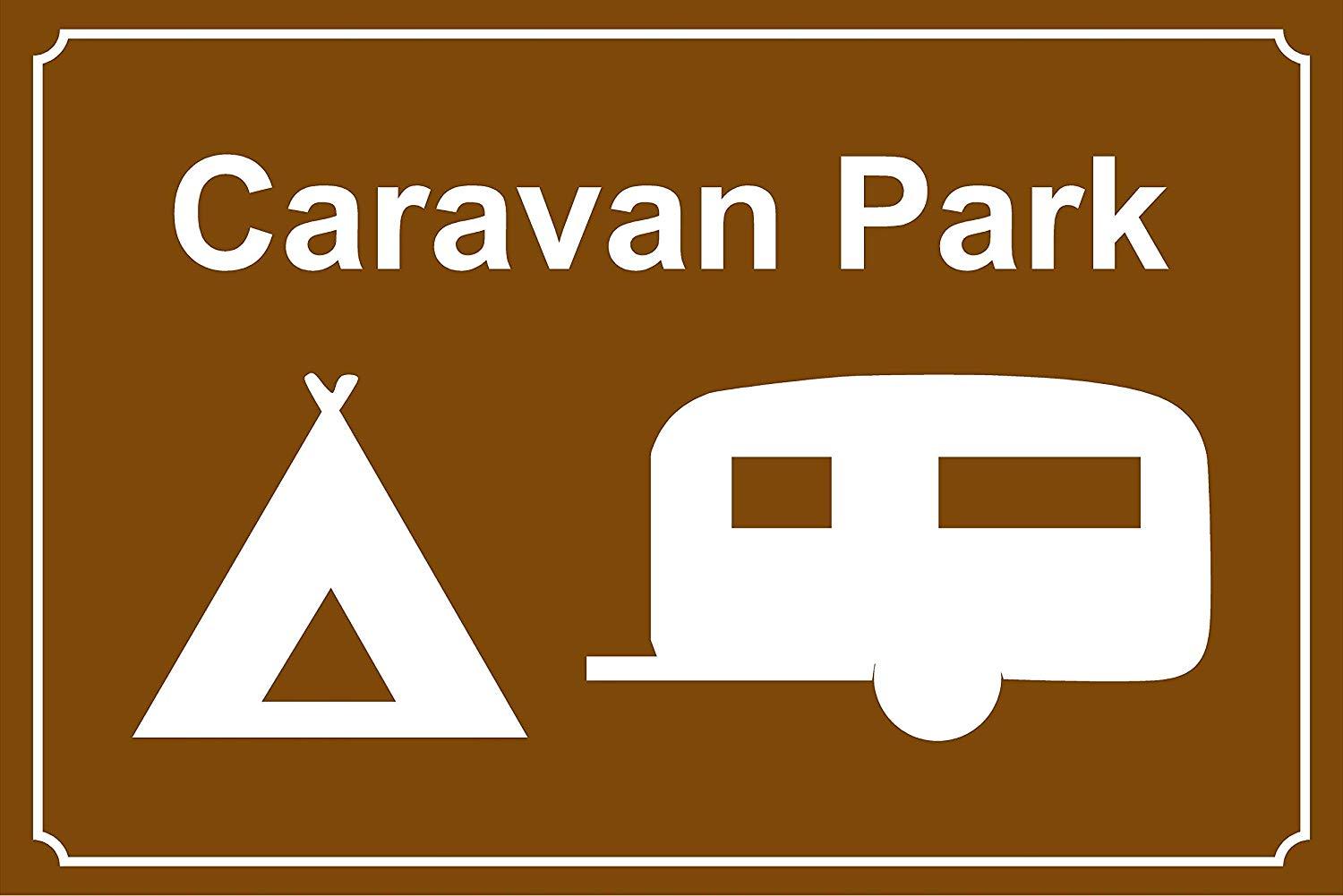 Letrero de parque de autocaravana para camping