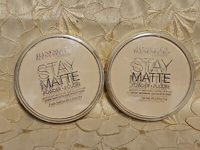 2-Rimmel London-Stay Matte-Long Lasting Powder-001 Transparent-0.49 OZ EACH-NEW