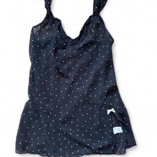 Sheer black polka dot lace mini dress