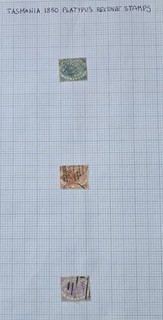 REVENUE TASMANIA Lovely COLLECTION of 3x PLATYPUS REVENUE Stamps