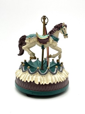 Transfar INTL Musical Horse Carousel Music Box 8'' w/ Vertical Moevement