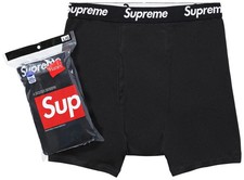 Supreme Hanes Boxer Briefs Men's Underwear 4 Pack BLACK All Sizes - S M L XL