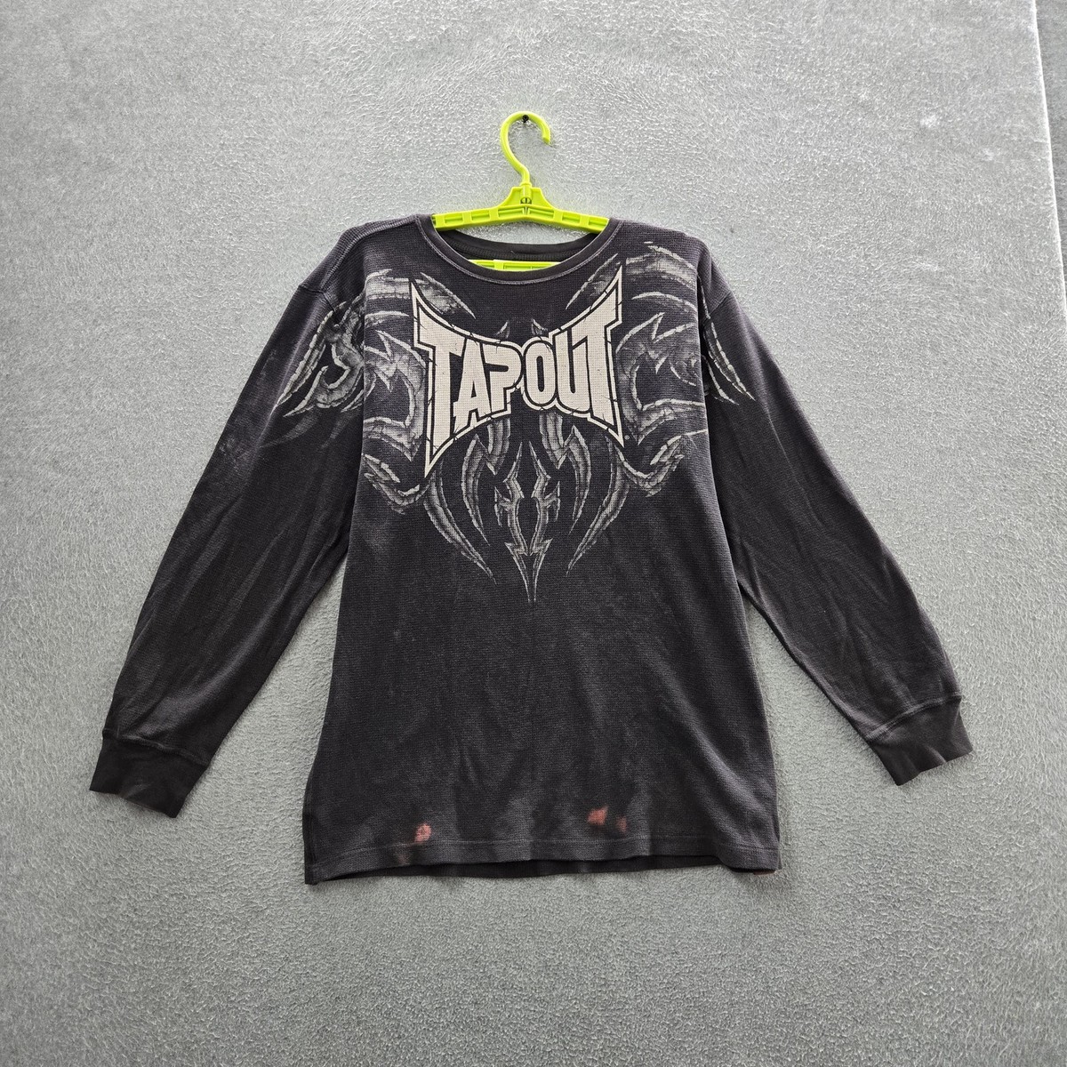 Tapout Boy Shirt XL Black Graphic Y2K Grunge Skater Long Sleeve