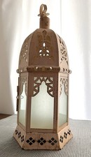 Hängelaterne Glas/ Metall Teelicht Kerzenhalter Laterne Orientalischer Stil