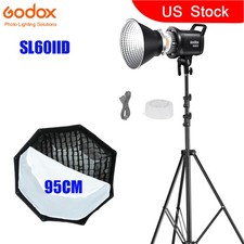 Godox SL60IID 70W Bowens Mount LED Video Light 95cm Grid Softbox 2m Light Stand