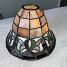 8 Diameter x 6 H Tiffany Style Leaded Stained Glass Lamp Shade Vintage