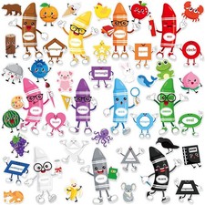 50 Pcs Classroom Bulletin Board Decorations Crayon Fruit Animal Cutouts