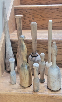 Antique Primitive Wooden Mashers Pestle lot 9 Kitchen Tools Collection