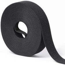 1in x 30ft Hook Loop Roll - Double-Sided Reusable Cable Management Straps