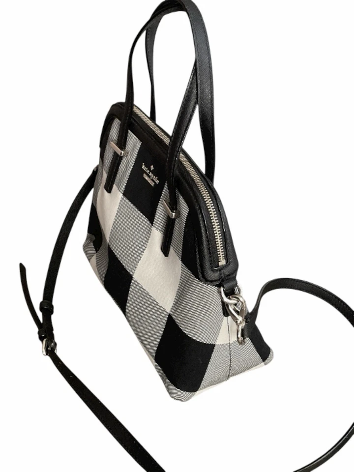Kate Spade Cameron Street Shoulder And Crossbody Bag Balck White Plaid Margot - Image 3 of 4