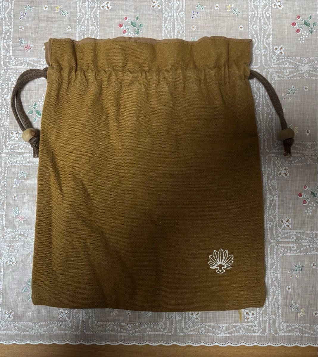 Japanese pattern drawstring bag patchwork lining - image 3