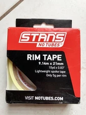 Stans No Tubes Rim Tape 21mm Wide x 9m Long Lightweight Made in USA NIB