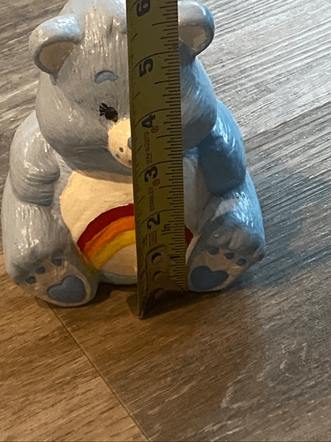 Care Bears Bedtime Bear Rainbow Belly Ceramic Bank Figurine Blue 1980s Vintage - Picture 4 of 9