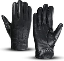 Men's Genuine Leather Gloves, Premium Winter Gloves, Cashmere Lining, Warm Glove