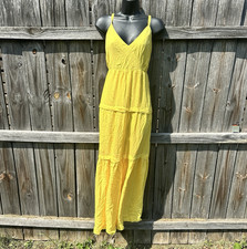 Simply Vera Vera Wang Yellow Solid V-Neck Sleeveless Maxi Dress XXL