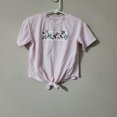 Puma Pink Short Sleeve Tee with Front Knot Size 3T Girls