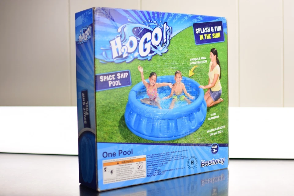 Nave espacial inflable Splash & Play inflable para niños piscina azul con bomba Foto 4 de 4