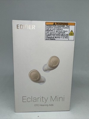 NEW OPEN BOX Eclarity Mini Edifier Hearing Aid Amps OTC Bluetooth White Recharge