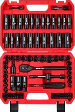 96-Piece 3/8" Drive Impact Socket Wrench and Bit Set, SAE 
