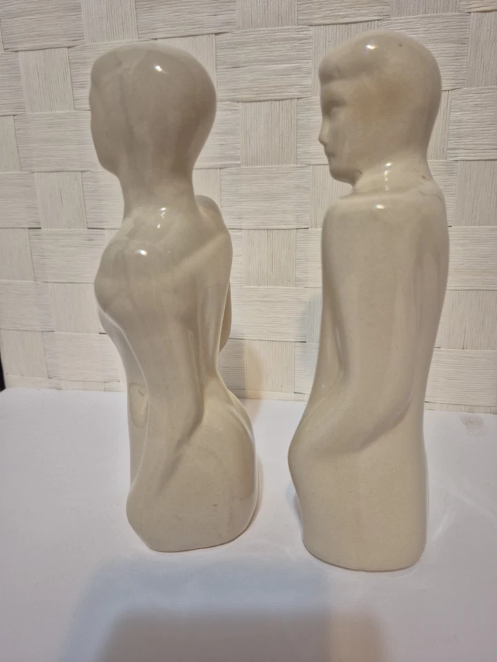 Vintage Art Deco 80’s Lindsey B Balkweill Styled Rick Rachel Ceramic Statues - Image 2 of 4