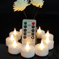Flameless Led Tea Lights Candle with Remote Control Long Lasting Battery 12 Pack