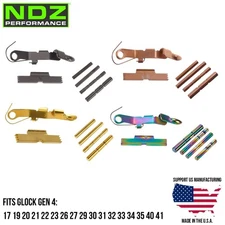 NDZ Glock 19 Gen 4 Extended Control Kit ESLL Pins Ghost Bullet Slide Release PVD