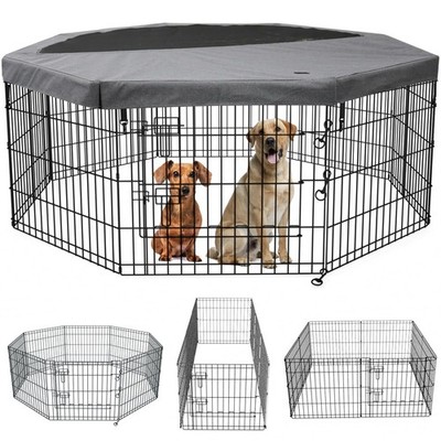 Foldable Metal Dog Exercise Pen/Pet Puppy Playpen Kennels Yard Fence Indoor/O...