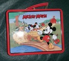 Vintage Mickey Mouse Tin Metal Lunch Box School Bus Wagon — photo 2