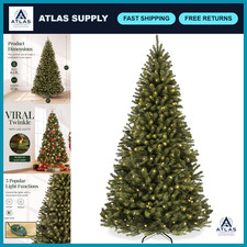 4.5ft Pre-Lit Artificial Christmas Tree with LED Twinkling Lights, Realistic Hol