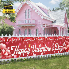 Happy Valentines Day Banner Decorations Xtralarge Size120X20 Inch Valentine Yard