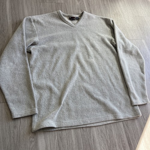 GUESS Jeans USA Men's Size Large Light Gray Ribbed V Neck Sweater Cozy - Bild 2 von 13